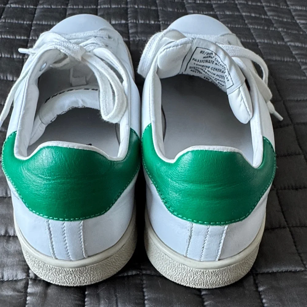 Re/Done 70’s Tennis Sneakers with Green Accents Size US 9 & EU 39